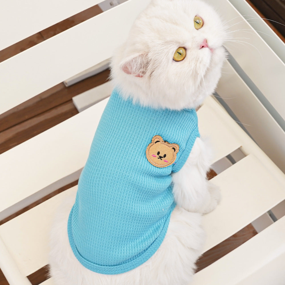 Pet dog clothing bear summer cat vest teddy small and medium-sized dog cat dog clothes manufacturers supplies wholesale