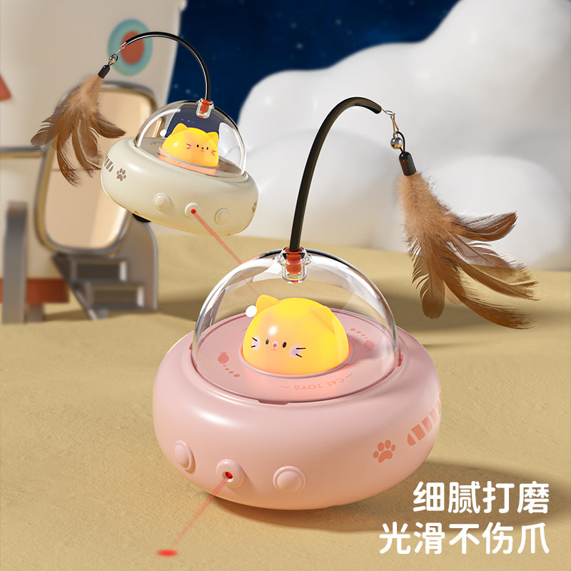 Intelligent automatic cat toy self-entertainment electric induction cat toy feather cat teaser pet supplies