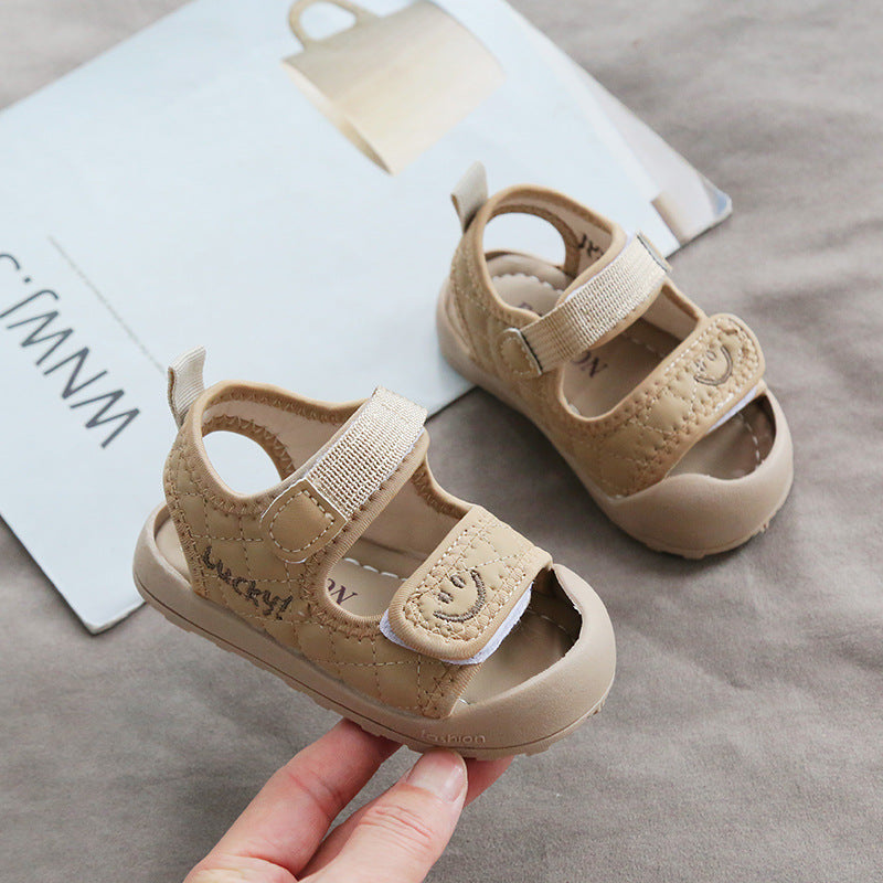 Summer Baotou toddler shoes sandals 0-2 years old smiley face children's shoes baby shoes anti-kick boys and girls baby shoes
