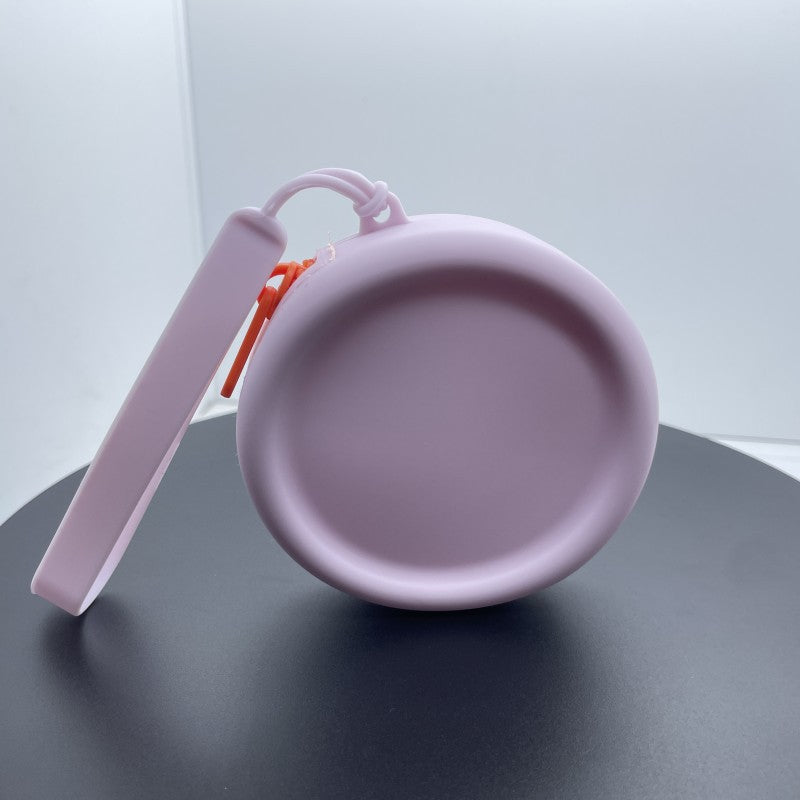 Silicone round coin purse earphone bag children's zipper small storage bag pet silicone dog food bag simple gift bag