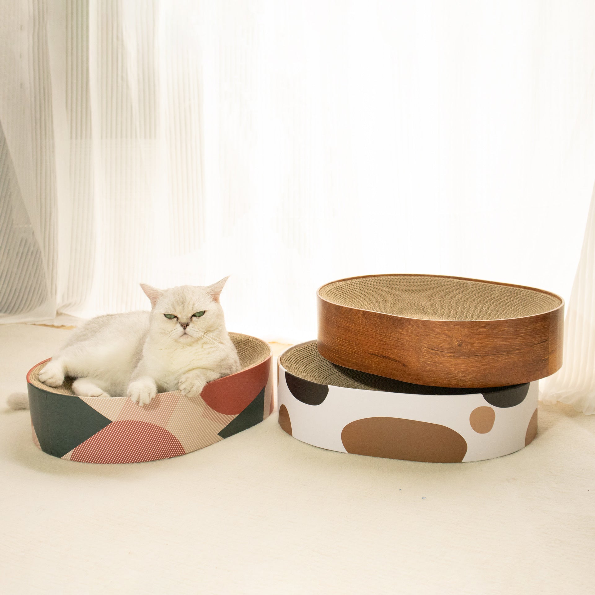 Factory ready stock cat scratching nest oval cat scratching board cat nest cat claw board corrugated cat claw grinding toy pet supplies