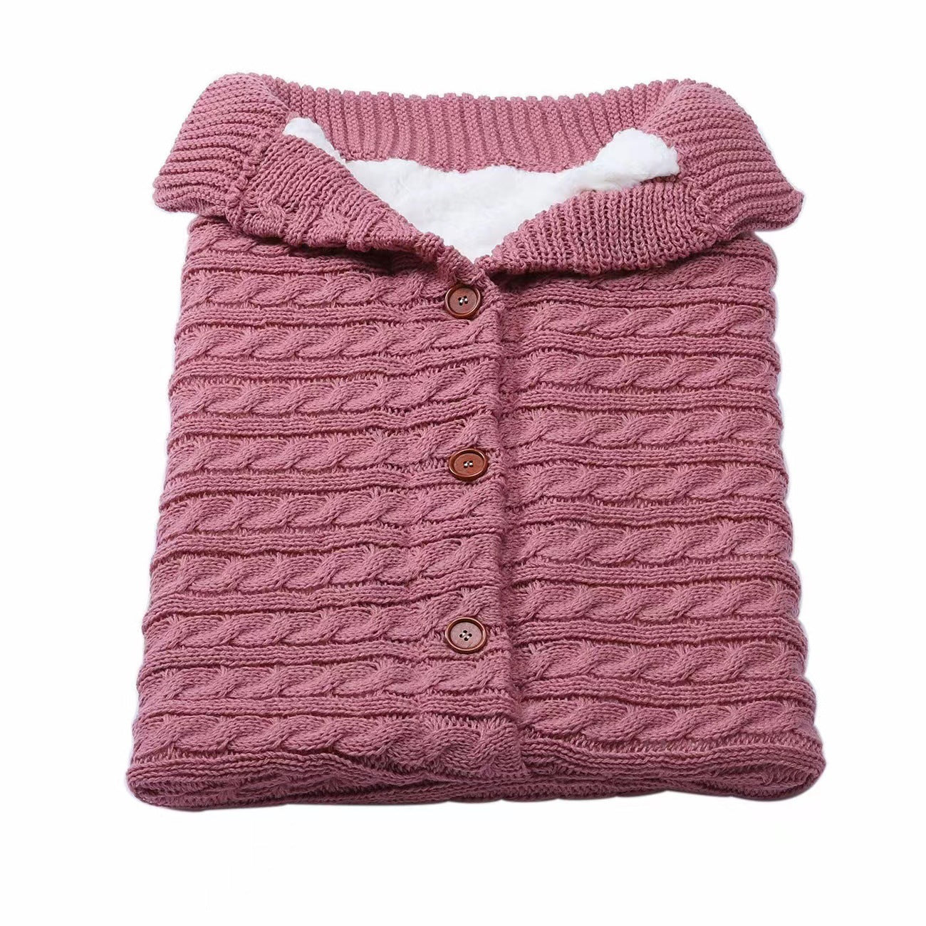 Autumn and winter baby stroller sleeping bag European and American new button sleeping bag baby wool knitted plus velvet thick warm sleeping bag