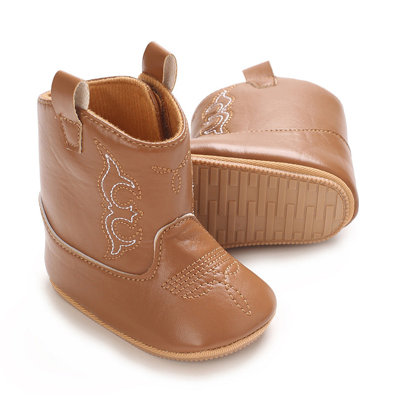 New style baby boots cute high quality soft PU non-slip sole spring and autumn fashion 0-1 year old newborn walking