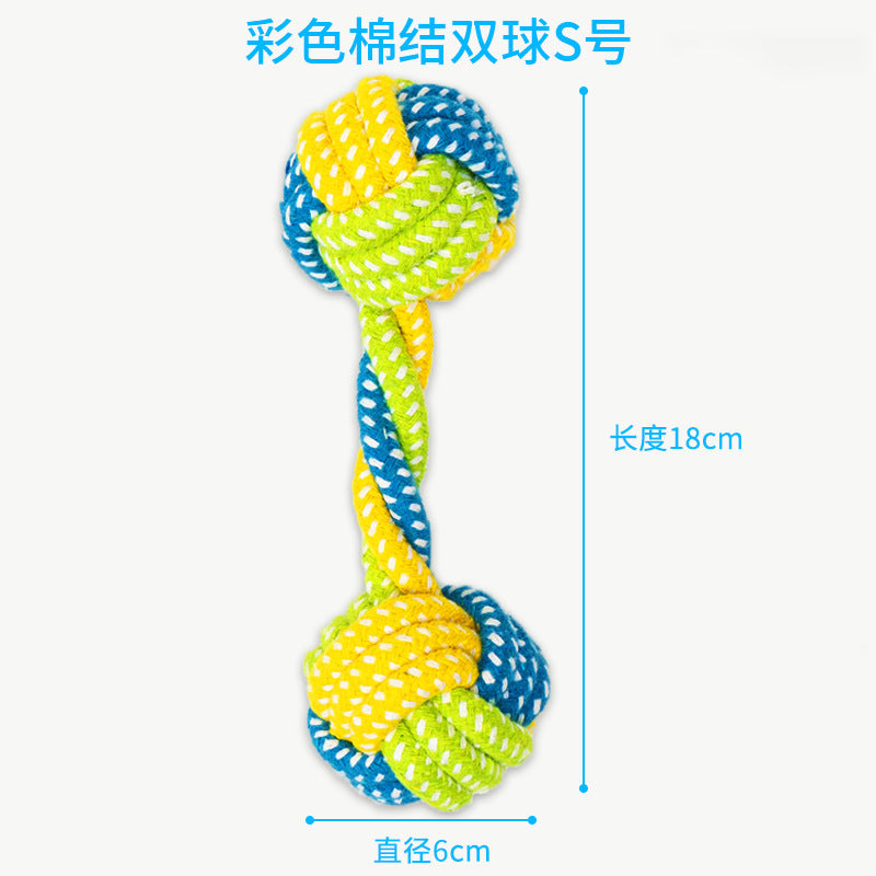 Dog bite rope pet teddy cotton rope knot ready stock wholesale toy ball knot pet toys pet supplies
