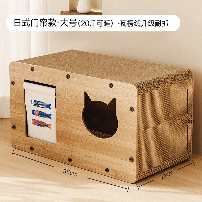 New cat scratching board cat bed integrated wear-resistant scratch-resistant vertical cat claw board cat tunnel toy pet supplies wholesale