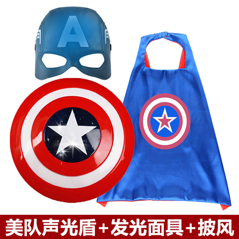 Cross-border Captain America shield launcher deformable boy luminous ejection Marvel Halloween soft bullet toy