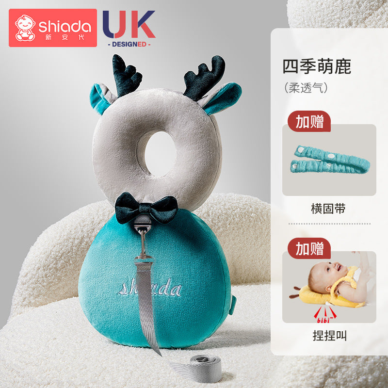 Baby anti-fall pillow baby head protection anti-fall hat cartoon children's toddler pillow anti-collision artifact breathable protective pad