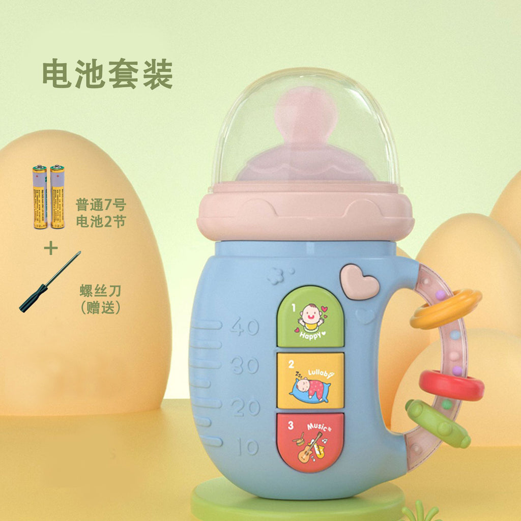 0-1 year old baby toys, newborn light music electric soothing bottle, rattle Chinese and English early childhood education mobile phone