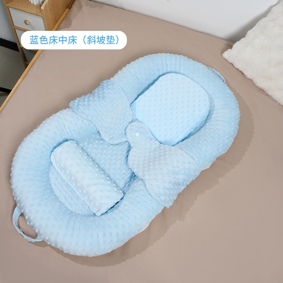 Bed in bed baby newborn anti-pressure baby 0-3 years old anti-startle lying sleeping artifact anti-choking milk vomiting sleeping mat sleeping nest
