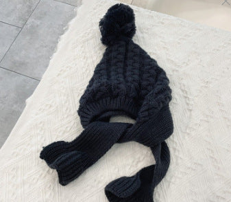 Baby hat autumn and winter newborn infant ear protection hat pure cotton cute warm boys and girls baby knitted plush hat