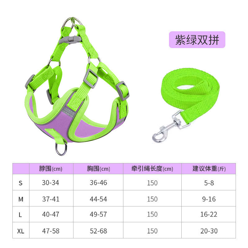 Pet leash, dog harness for outdoor use, pet clothes, dog leash, half-pack cat leash