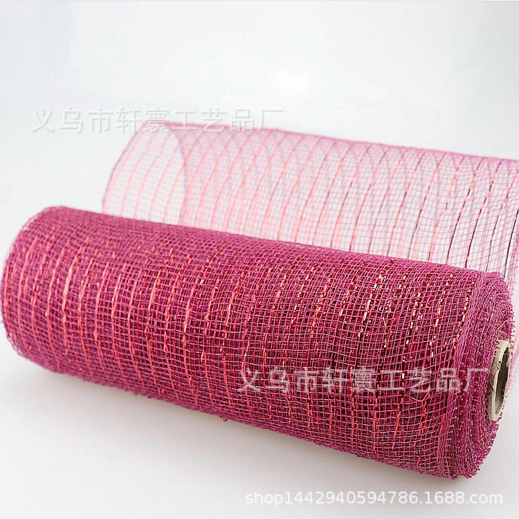 Flower packaging network Amazon Christmas ribbons mesh plastic multiple gold wire mesh Halloween Easter
