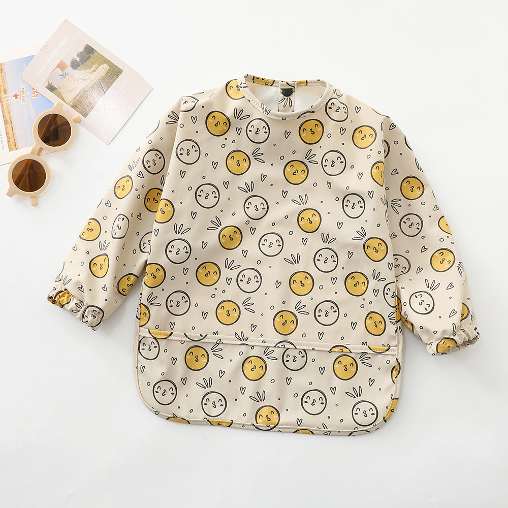 Danish children's waterproof anti-clothing bib baby eating bib super soft waterproof baby rice pocket anti-dirty feeding