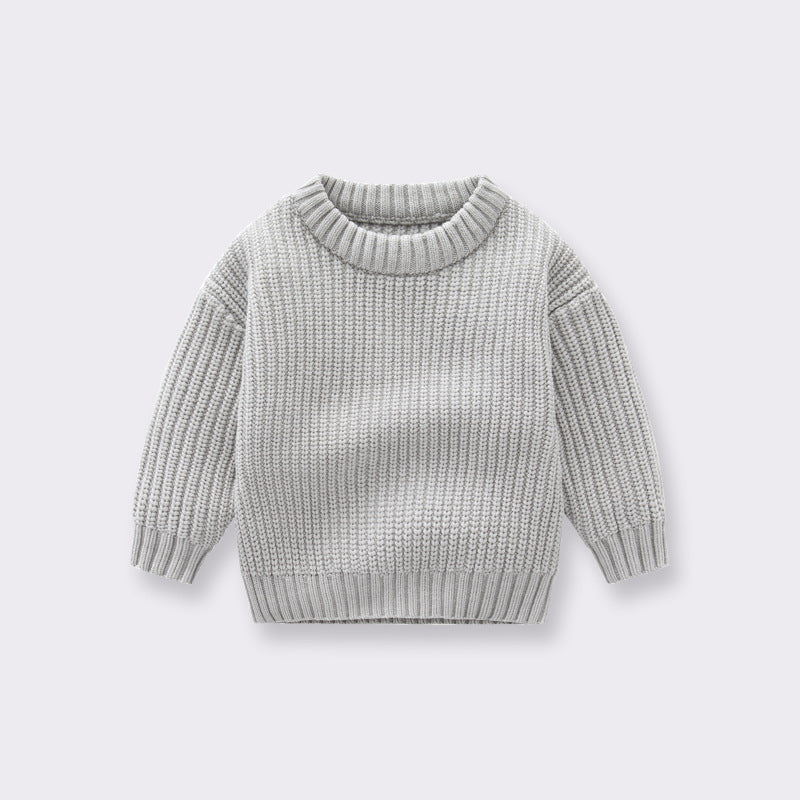 ins hot baby round neck sweater baby boy girl child autumn and winter loose knitted coat sweater