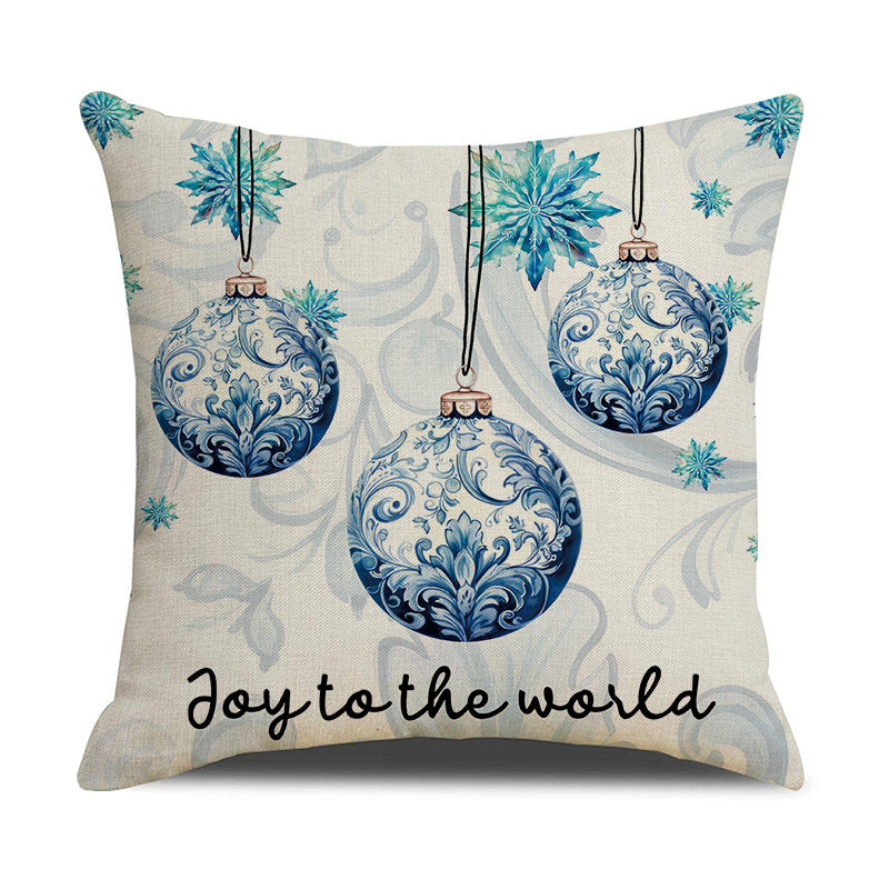 Amazon's new Halloween pillow case cartoon print snowman pillow living room decoration Santa Claus pillow cushion