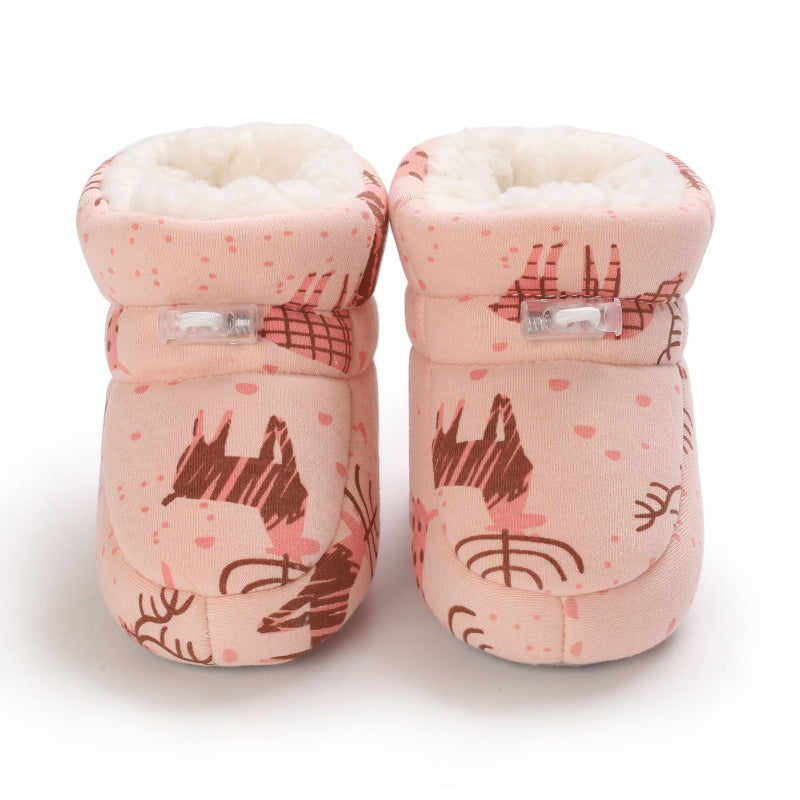 Winter 0-1 year old baby boots warm cute soft sole shoes