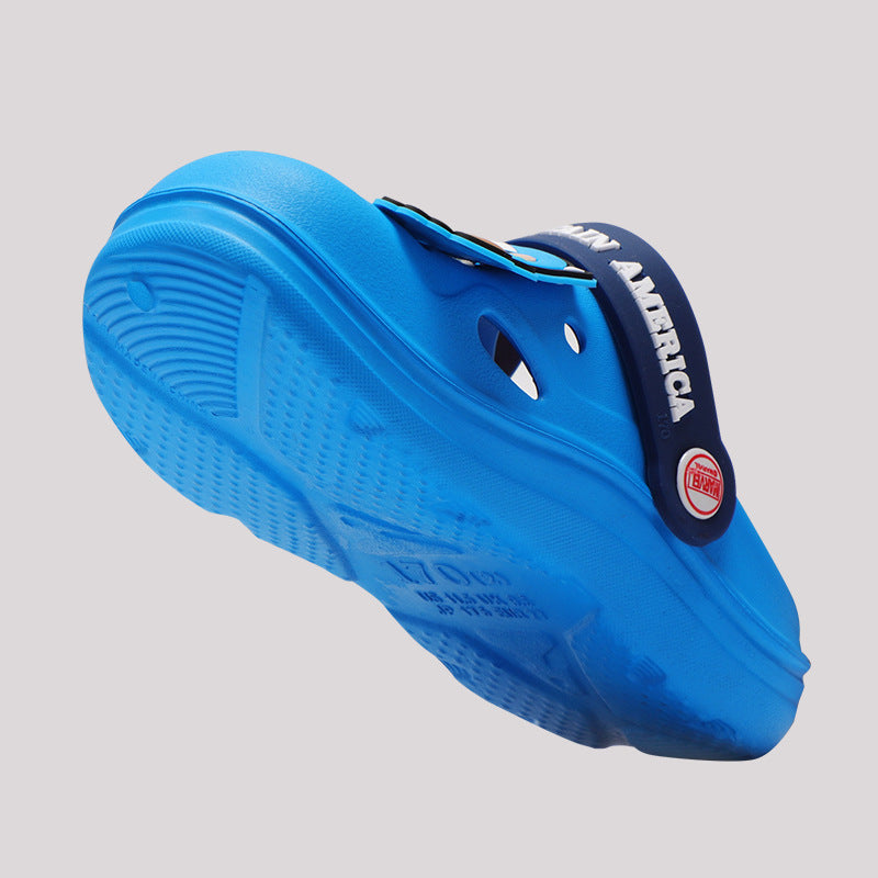 Disney Baotou Anti-collision Iron Man Children's Slippers Summer Indoor Anti-Slip Cartoon Children's Baby Beach Crocs