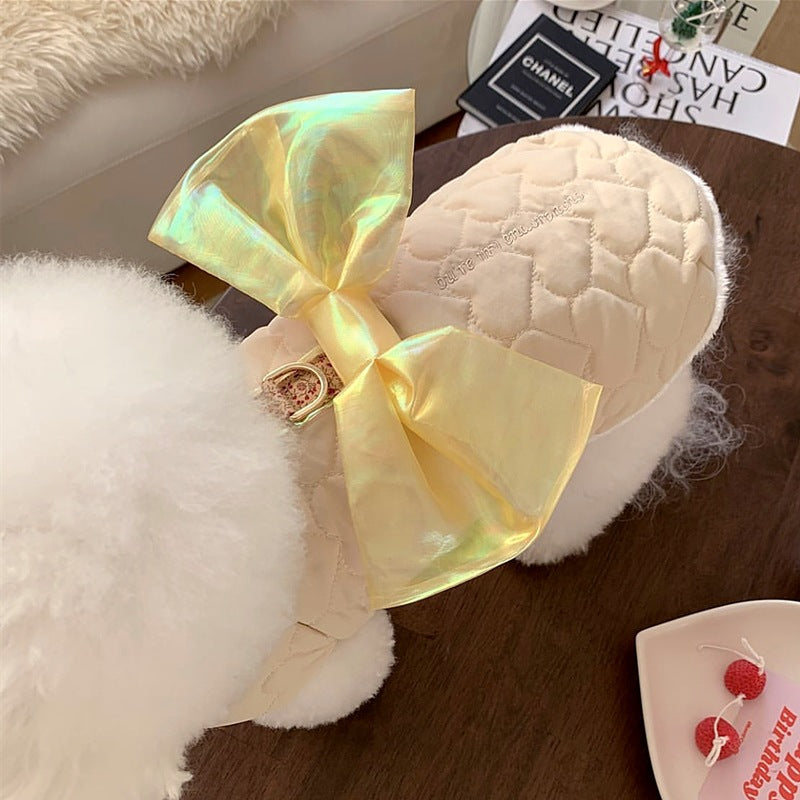 Bixin pet cotton coat can pull cats and small dogs Teddy Bichon Pomeranian autumn and winter clothes dog clothes winter