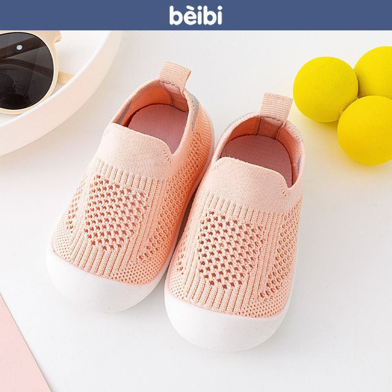 Baby learning shoes soft bottom non-slip baby shoes spring and summer slip-on 1-3 years old children boys and girls mesh casual shoes