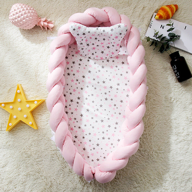 INS portable bionic newborn bed mid-bed crib woven fence protection anti-pressure newborn baby crib