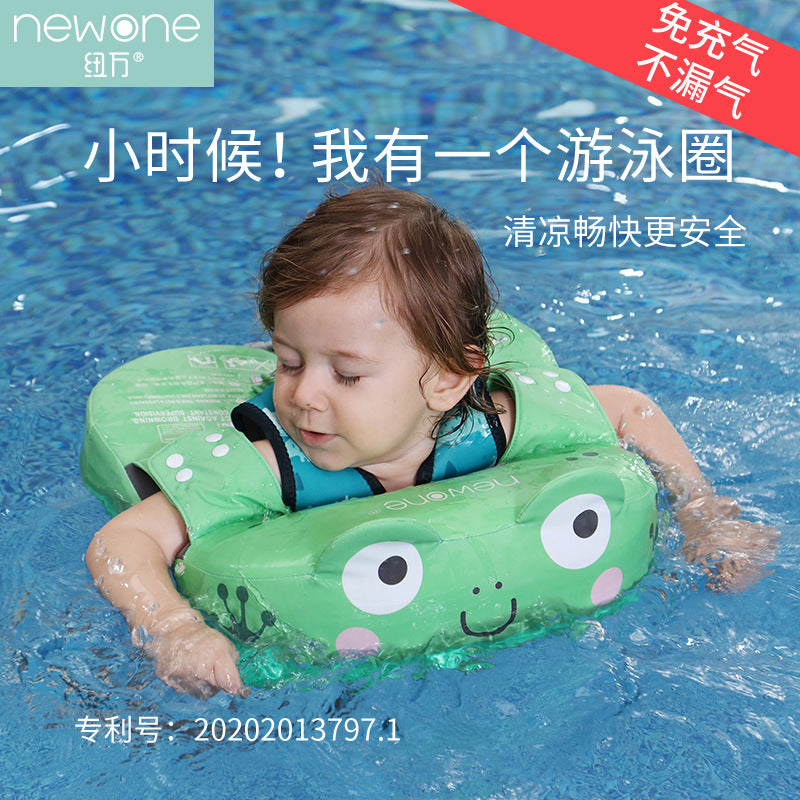 Manbao cartoon swimming ring baby armpit ring baby free inflatable anti-rollover swimming ring children beginners swimming