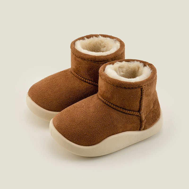 Happy Mary winter children's snow boots warm shoes for boys and girls cotton shoes baby cotton shoes plus velvet heel cotton shoes boots