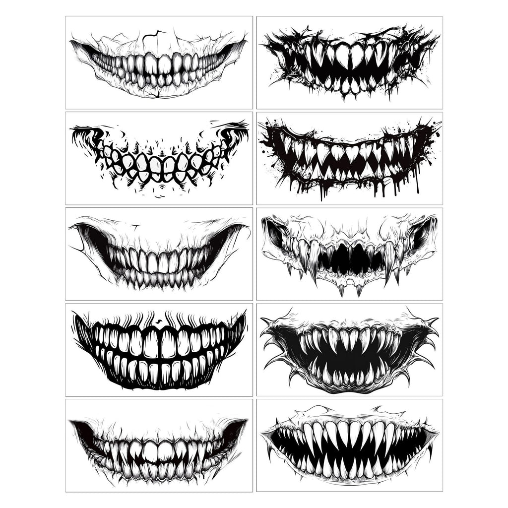 New foreign trade Halloween mouth tattoo stickers party horror makeup horror funny lip makeup DIY mouth stickers