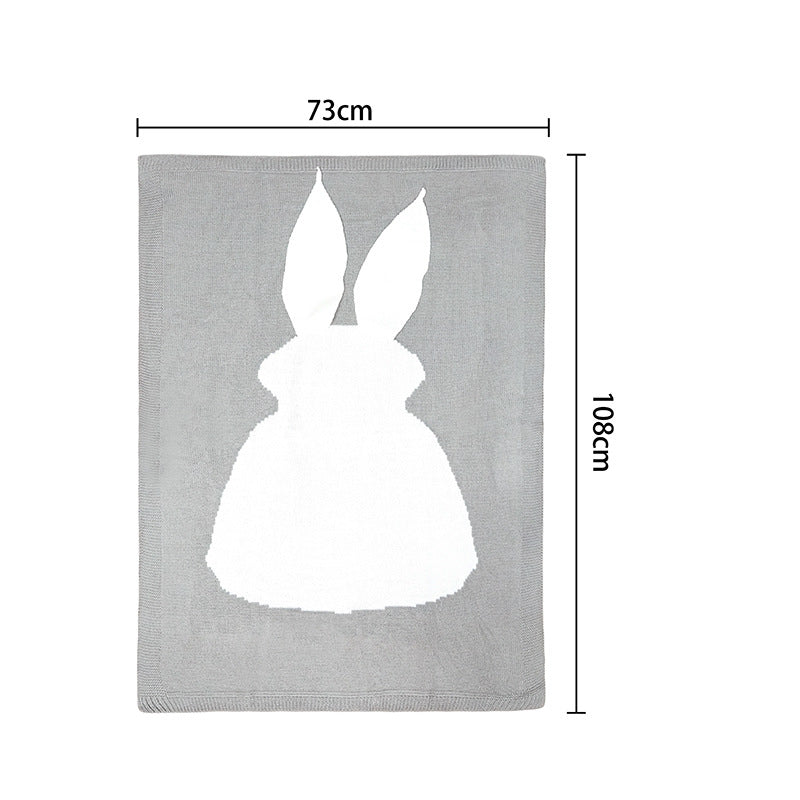 Amazon iNS style rabbit ears blanket three-dimensional rabbit blanket children's knitted cover blanket baby baby blanket
