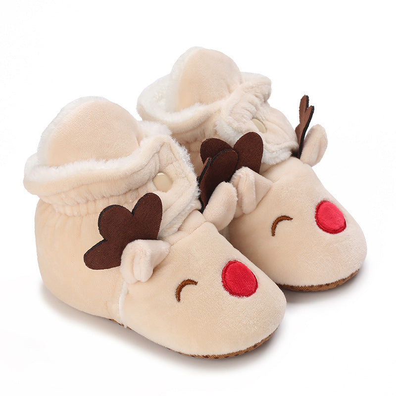 0-1 year old baby winter velvet and thick warm snow boots