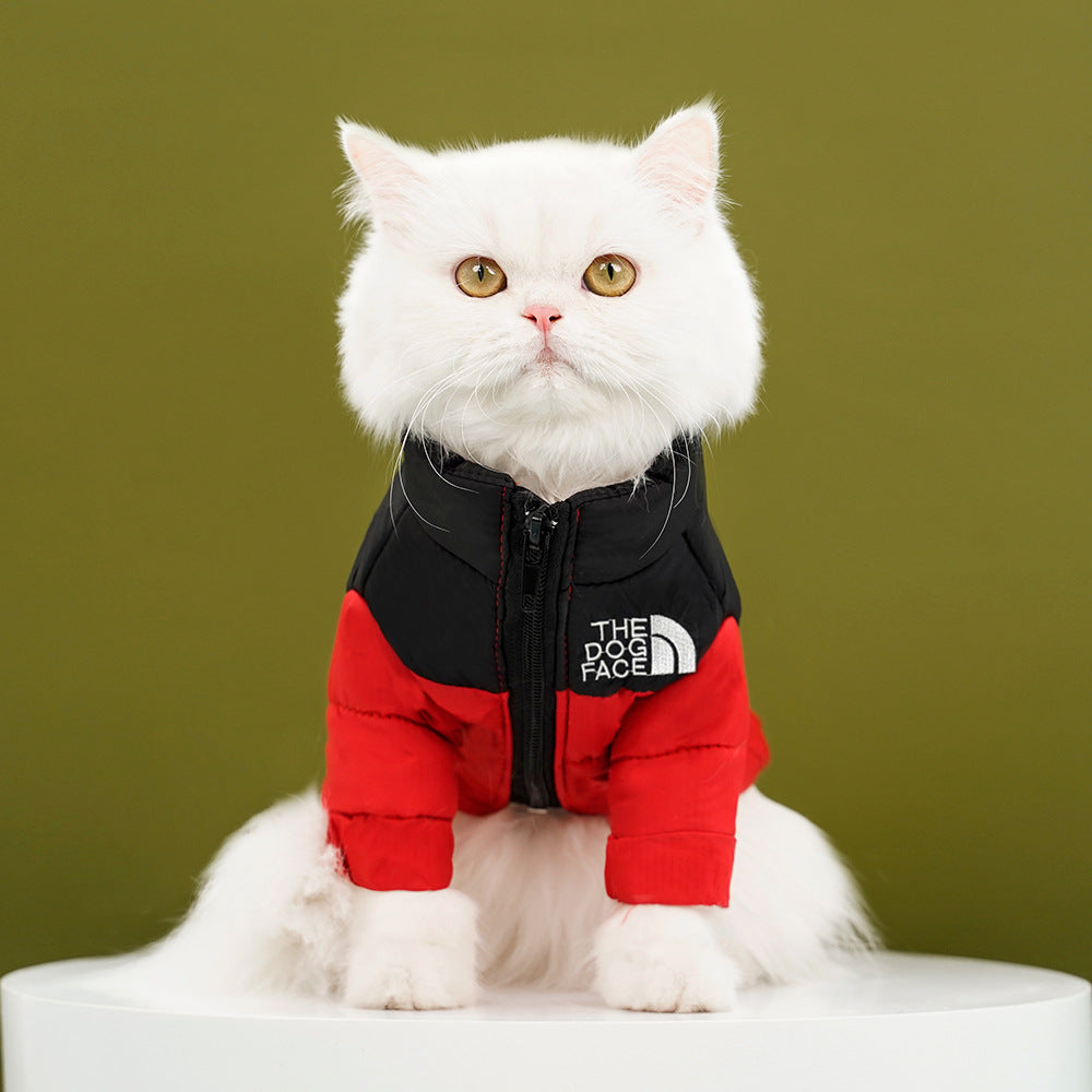 Pet dog cat clothes autumn and winter warm cotton down jacket Teddy large and medium and small dog manufacturers wholesale supplies