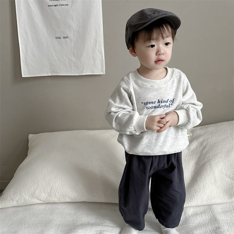 Children's suits spring clothes Korean style children's clothes baby spring clothes long-sleeved sweatshirt sweatpants two-piece suit boys spring clothes