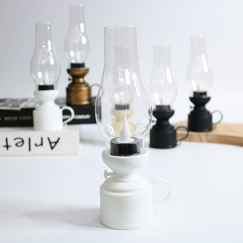 Halloween candle lamp small oil lamp retro electronic kerosene lamp simulation nostalgic ornaments atmosphere night light Christmas candlestick