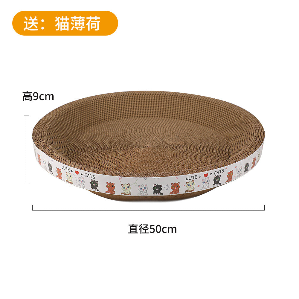 The shopkeeper recommends pet toy cat scratching board nest bowl-shaped basin oversized round claw grinder corrugated box does not drop crumbs
