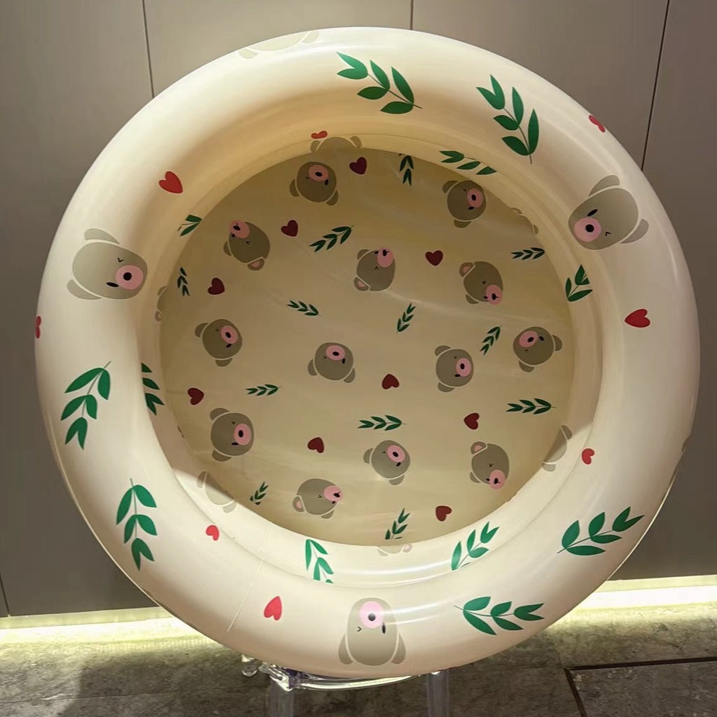 Wanmei ins Danish retro striped inflatable swimming pool baby dinosaur pool thickened home ocean ball pool