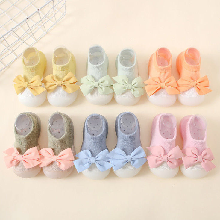 2024 new spring and summer bowknot baby cute girl princess style baby socks shoes baby toddler shoes