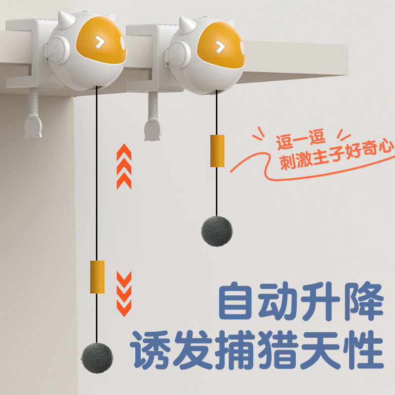 Automatic cat teaser, intelligent telescopic and bite-resistant cat teaser, lazy hanging cat teaser, self-entertainment pet toy