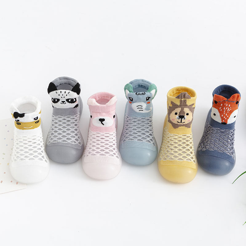 2022 summer mid-tube large mesh animal socks shoes baby indoor non-slip soft bottom socks shoes anti-collision leisure spot