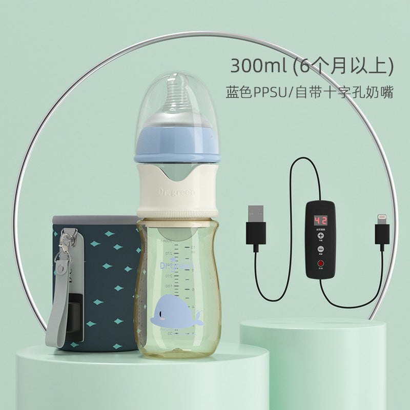 Dr. Green's Constant Temperature Rapidly Brewing Baby Bottle Newborn Baby Goes out and Quickly Brews Night Milk Artifact Night Insulation Heated Baby Bottle