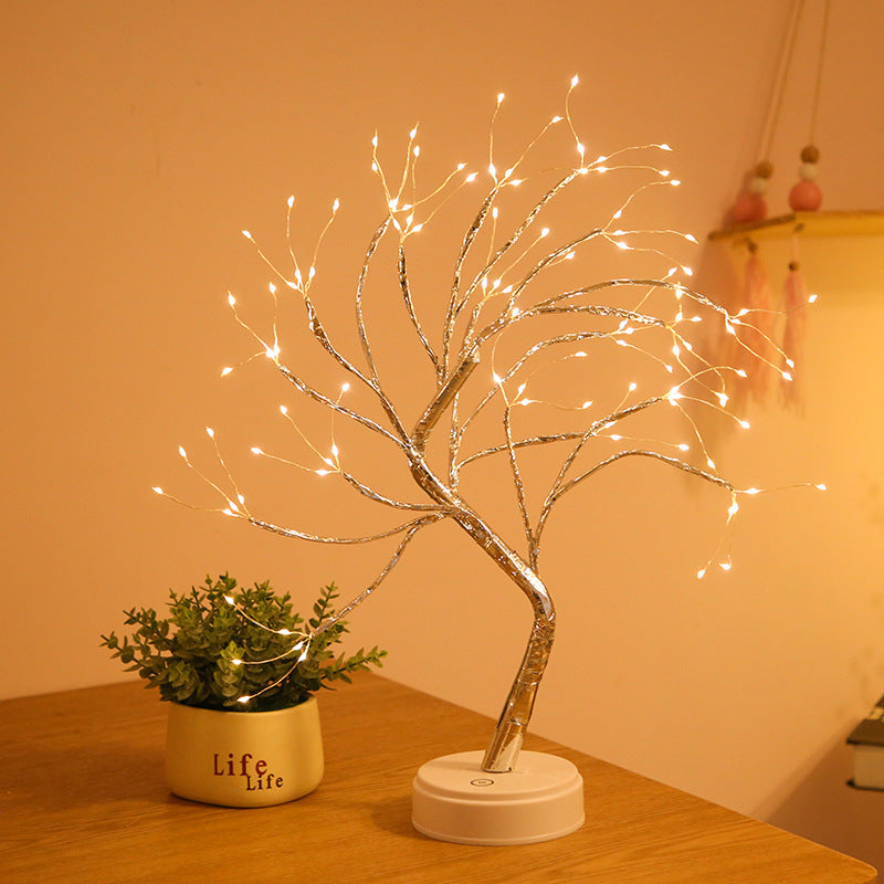 Amazon Creative LED Pearl Tree Light Gypsophila Birthday Gift Bedroom Christmas Decoration and Arrangement Night Light