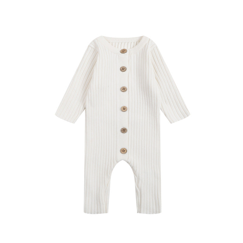 Baby clothes spring and autumn clothes a pure cotton knitted sweater jumpsuit male and female baby outdoor sweater romper crawling clothes