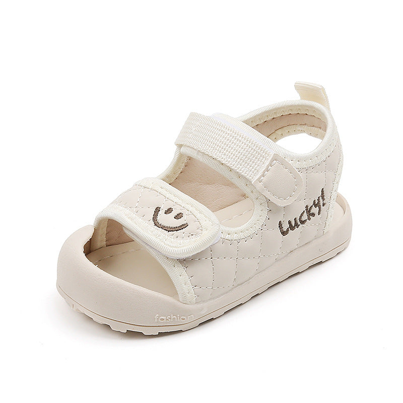 Summer Baotou toddler shoes sandals 0-2 years old smiley face children's shoes baby shoes anti-kick boys and girls baby shoes