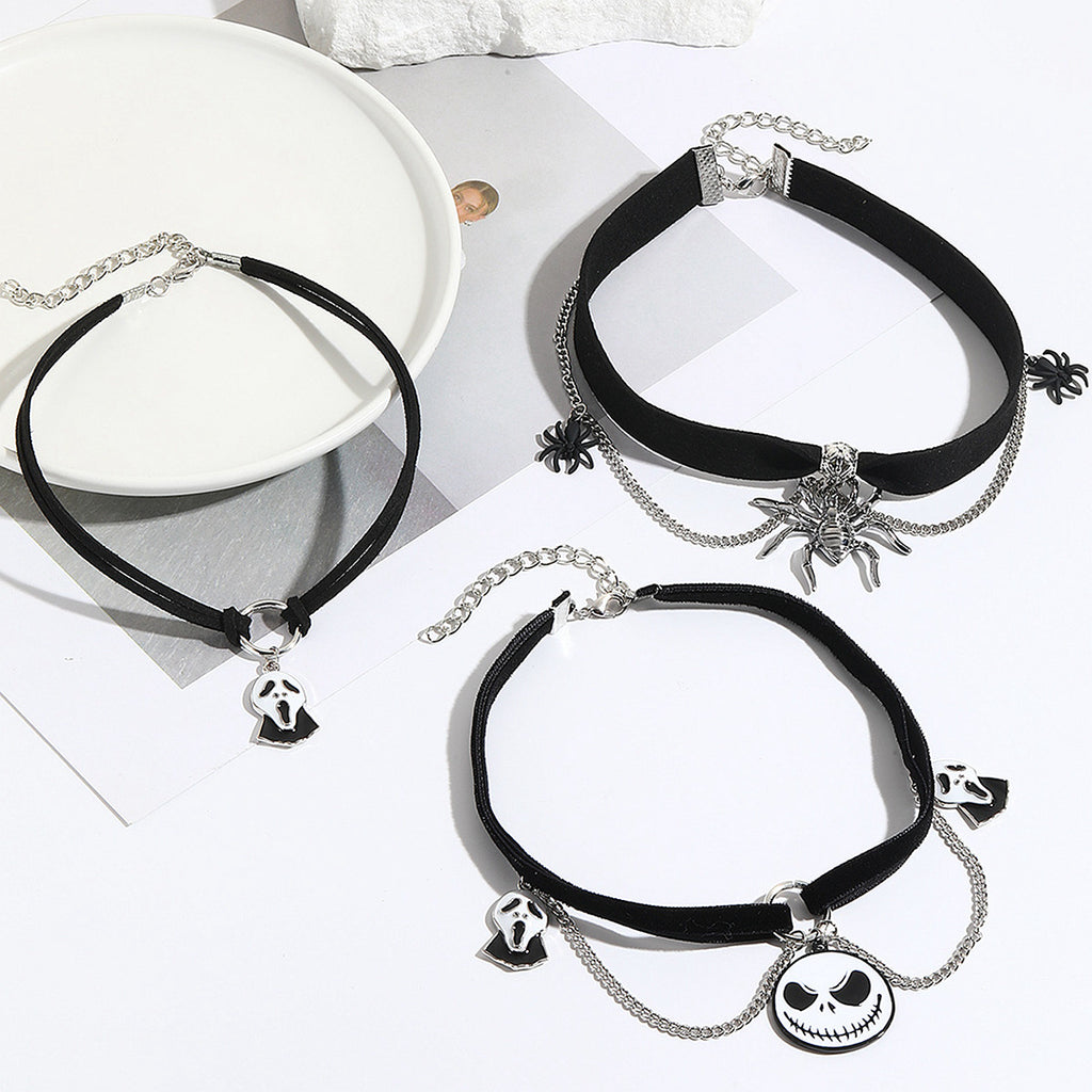European and American Cross-Border Gothic Jewelry Halloween Jewelry Dark Bat Ghost Skeleton Pumpkin Spider Halloween Necklace