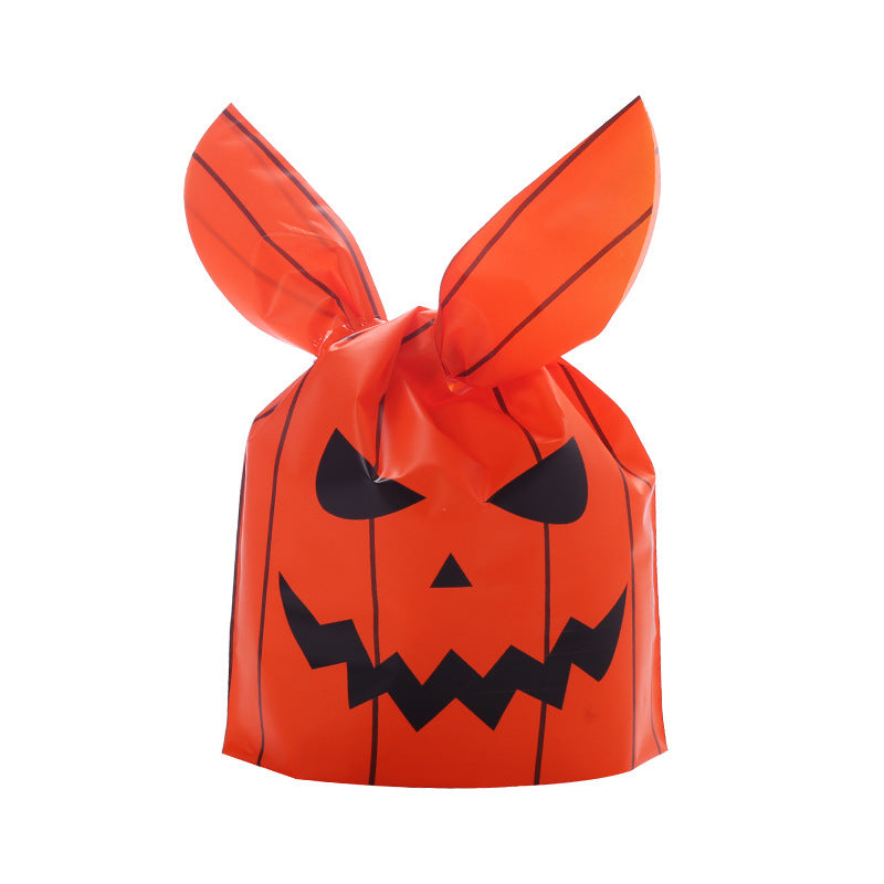 Cross-border Halloween packaging bags Amazon bunny ears snack bags baked biscuit bags gift bags pumpkin candy bags