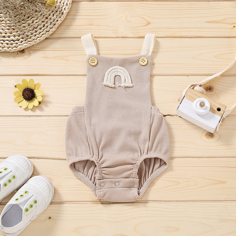 Sleeveless concealed buckle general male and female baby onesies spot cotton non-hooded triangle climbing