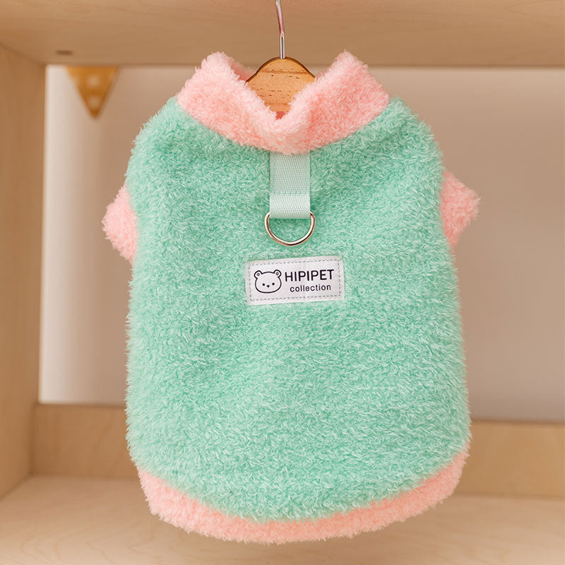 New autumn and winter Korean version dog cute cartoon small and medium-sized dog bear sweatshirt cat Teddy pet dog clothes