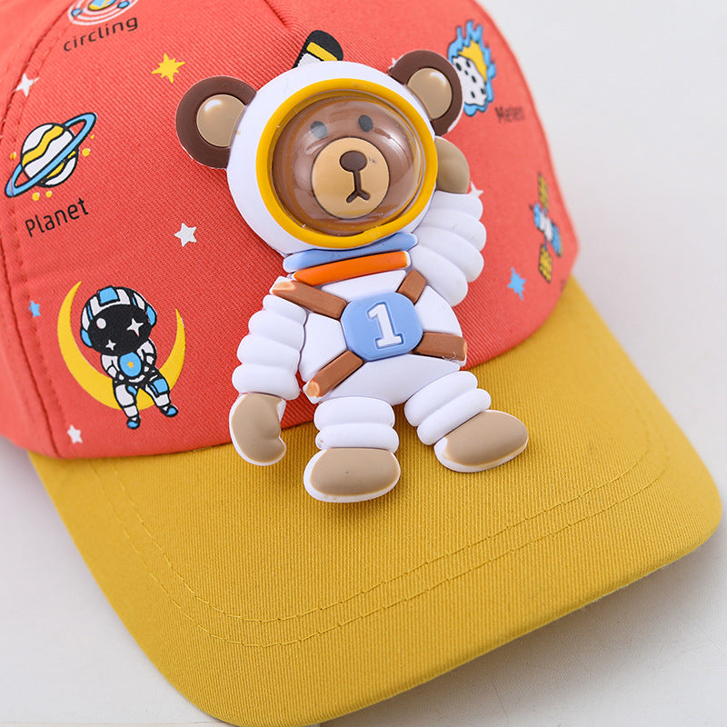 Children's hat spring and autumn thin cartoon duckbill cap boys and girls baseball cap sunshade baby sun protection hat cute