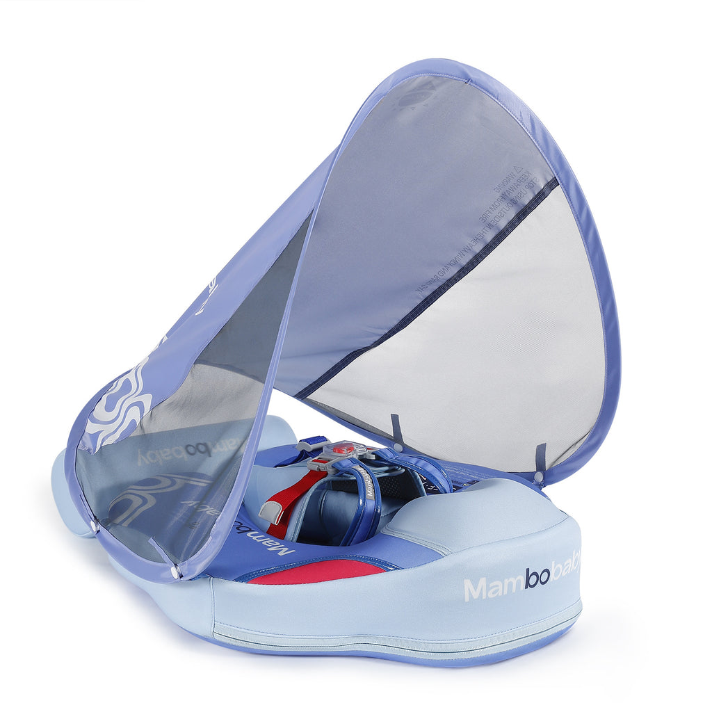 mambobaby baby free inflatable lap ring with awning swimming ring swimming floating ring swimming ring cross-border explosive style