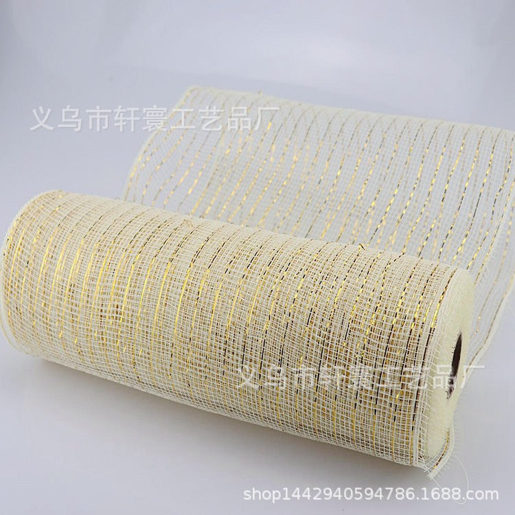 Flower packaging network Amazon Christmas ribbons mesh plastic multiple gold wire mesh Halloween Easter