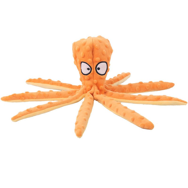 New pet plush toy octopus skin dog bite resistant sounding toy octopus cat and dog supplies