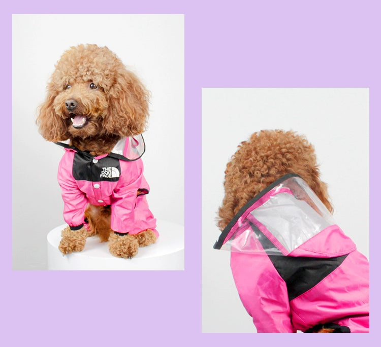 Puppy raincoat four-legged all-inclusive medium dog small dog rainy weather clothes pet rain cape